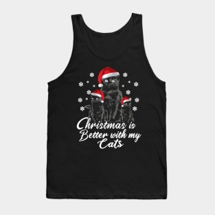 Funny Cats Christmas is better with my cats Tank Top